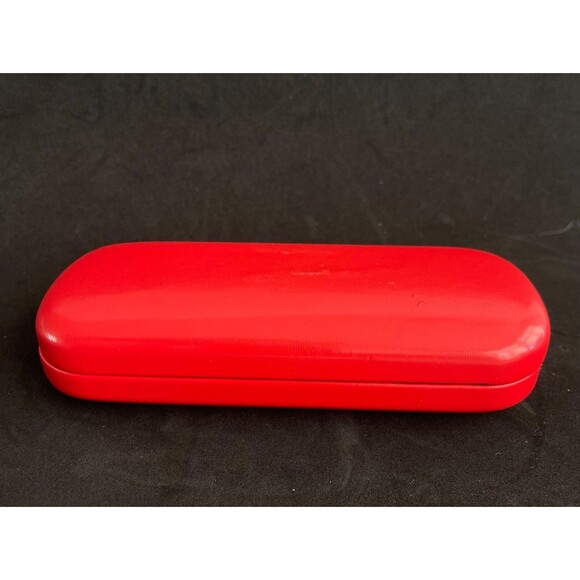 Valentino Cherry Red Eyeglasses Hard Eyeglass Case Leather Clamshell 6\